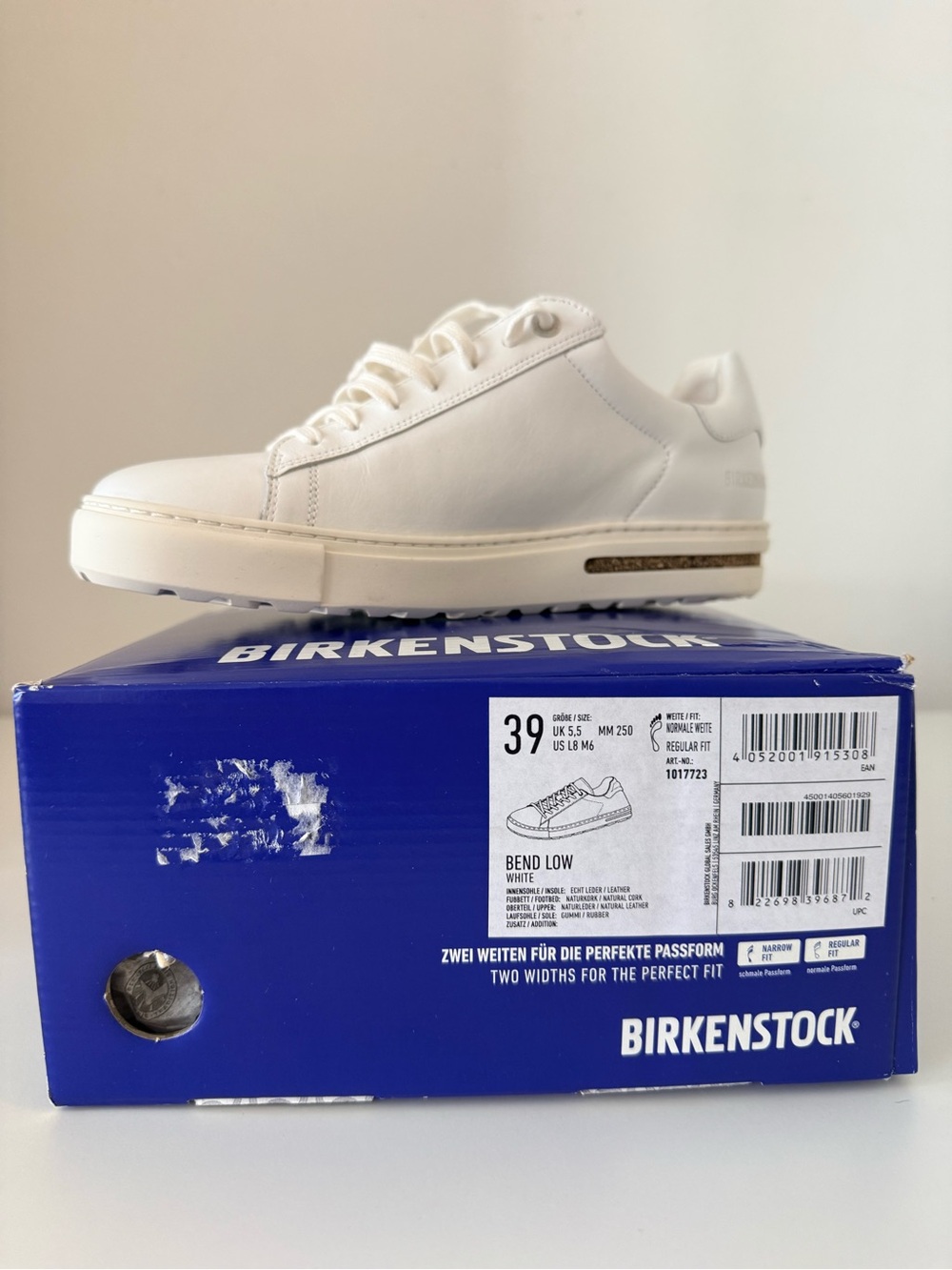 Birkenstock White Low-Top Leather Sneaker